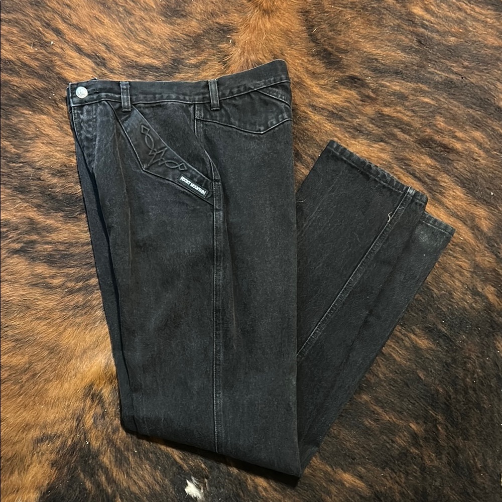 Vintage Rocky Mountain Black Straight Jeans Classic Style